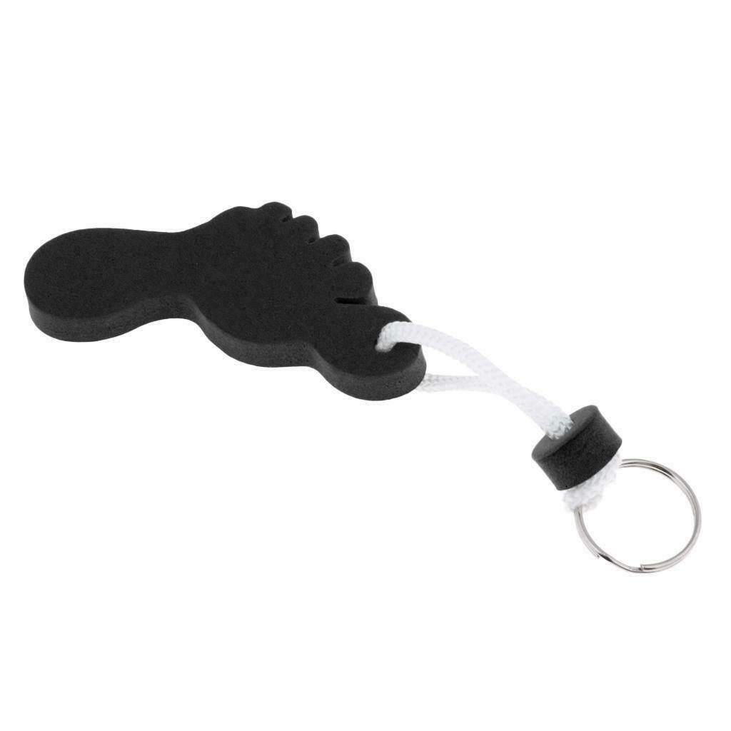6X Foot Shaped Foam Safety Floating Keyring for Boating Yachting Sailing Black