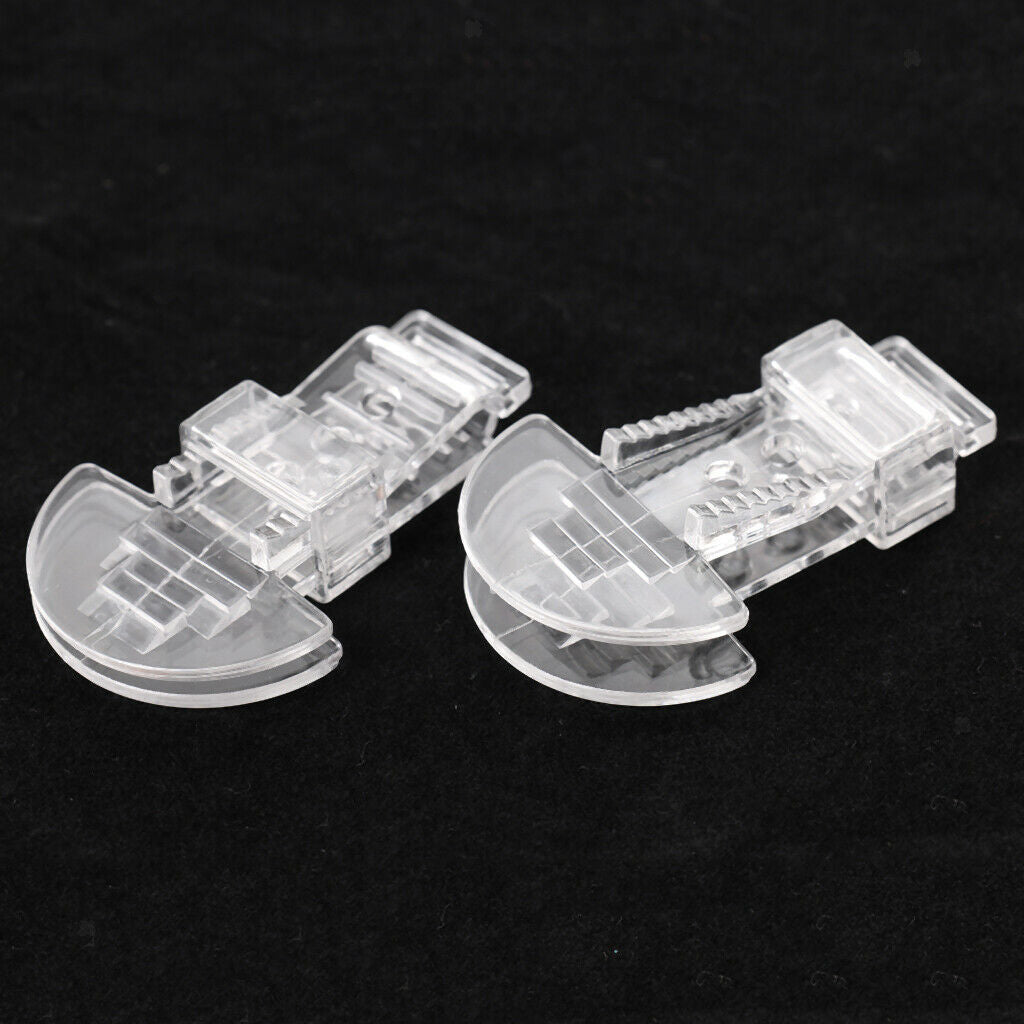 2 Pieces Clear Plastic Clip On Clamps Teeth Clip Nip For Cloth