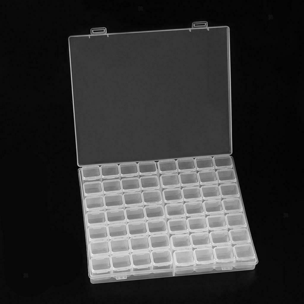 56 Grids Nail Beads Gem Diamond Display Storage Case Jewelry Necklace Holder