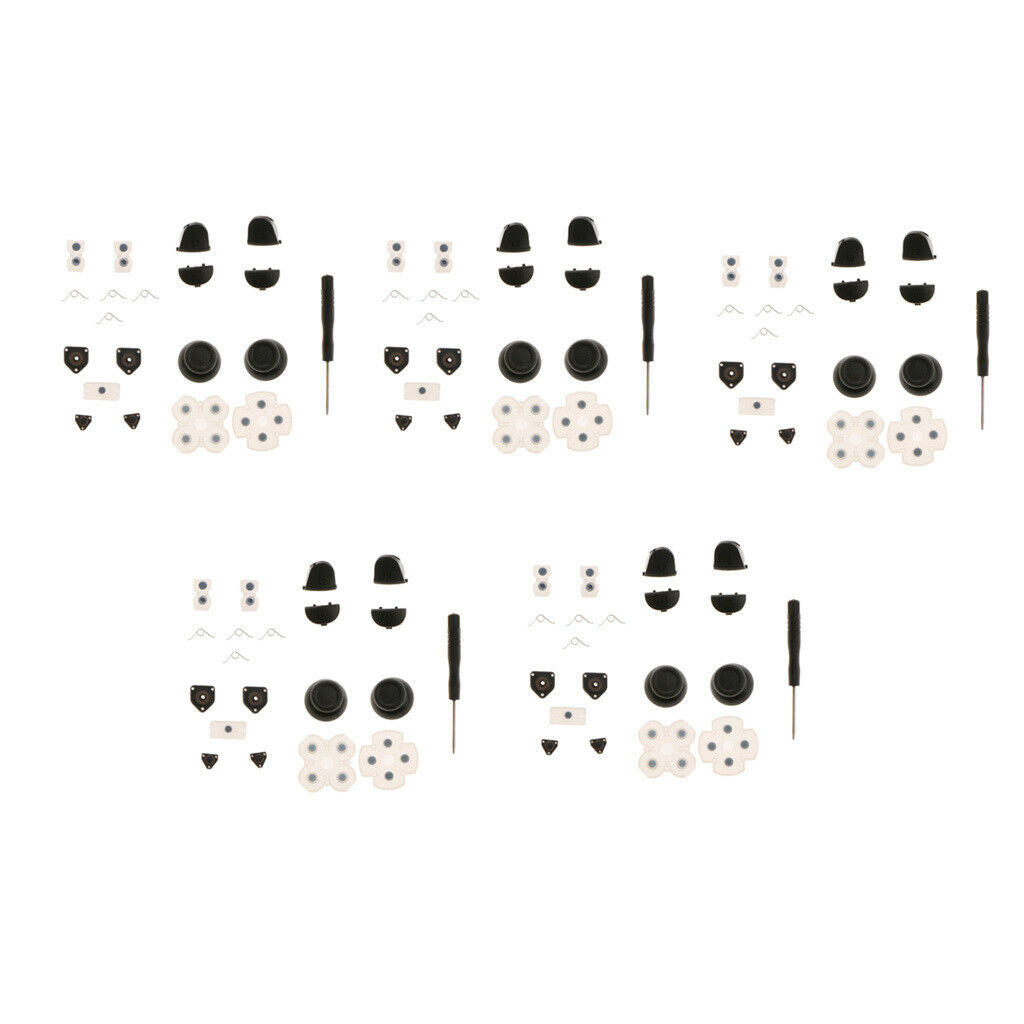 5Pcs Repair Buttons Thumbstick Stick Caps Tools Set for PS4 Controller