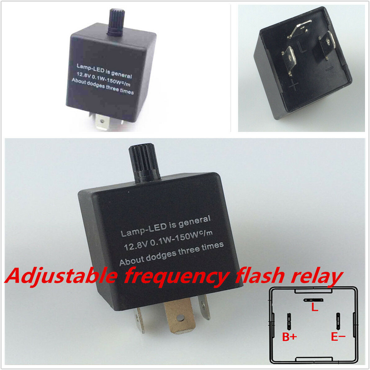 12V 3 Pin Waterproof Electronic LED Flasher Relay for Car Turn Signal Light 150W