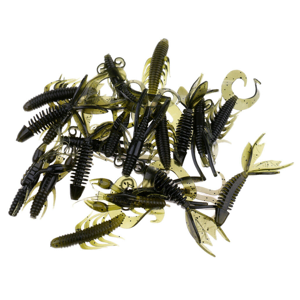 20pcs Soft Fishing Lures Shrimp Fishing Bait Grub Lure Fishing Tackle