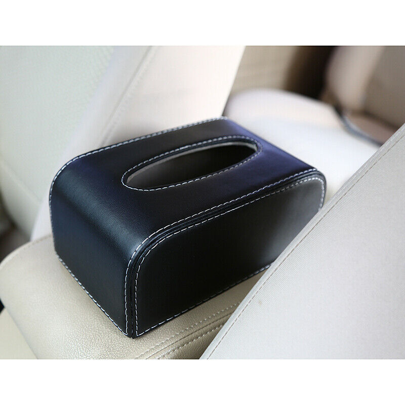 Auto Car Leather Tissue Box Paper Towel Case Cover Black Decoration Storage Case