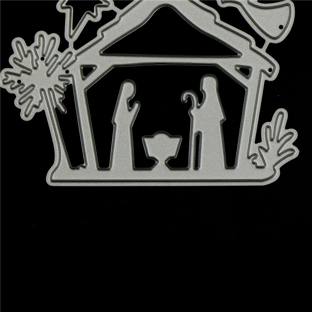 Pious Jesus Nativity Coconut Tree Cutting Dies Scrapbooking Photo Albu.l8