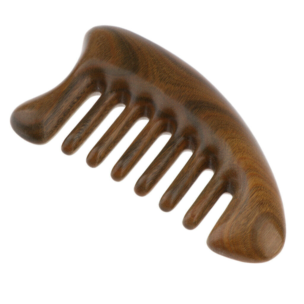 Wide Large Tooth Hair Comb - Natural Detangling Wooden Hair Beard Pocket Comb -
