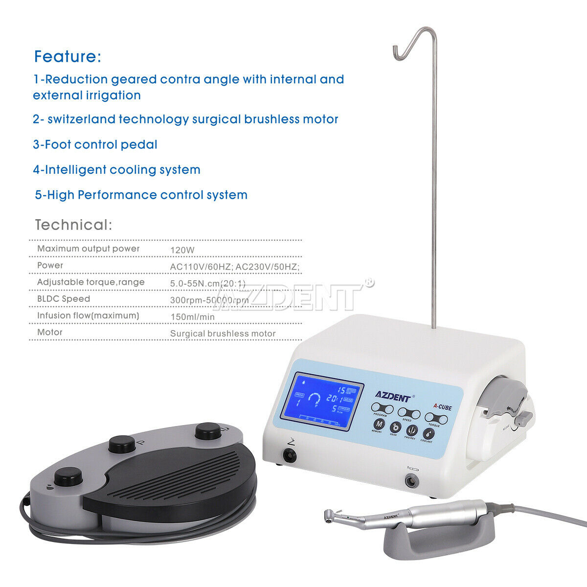 Dental Surgery Implant System LED Endo Motor Handpiece Apex Locator