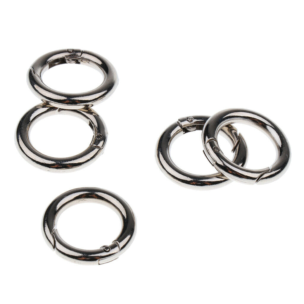 2X 5 lot Round Key Rings Push Gate Snap Open Hook Ring Connector Keychain 20mm
