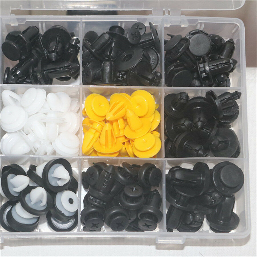 150X Auto Fastener Clip Set Car Body Plastic Push Pin Rivet Fasteners Boxed Kit