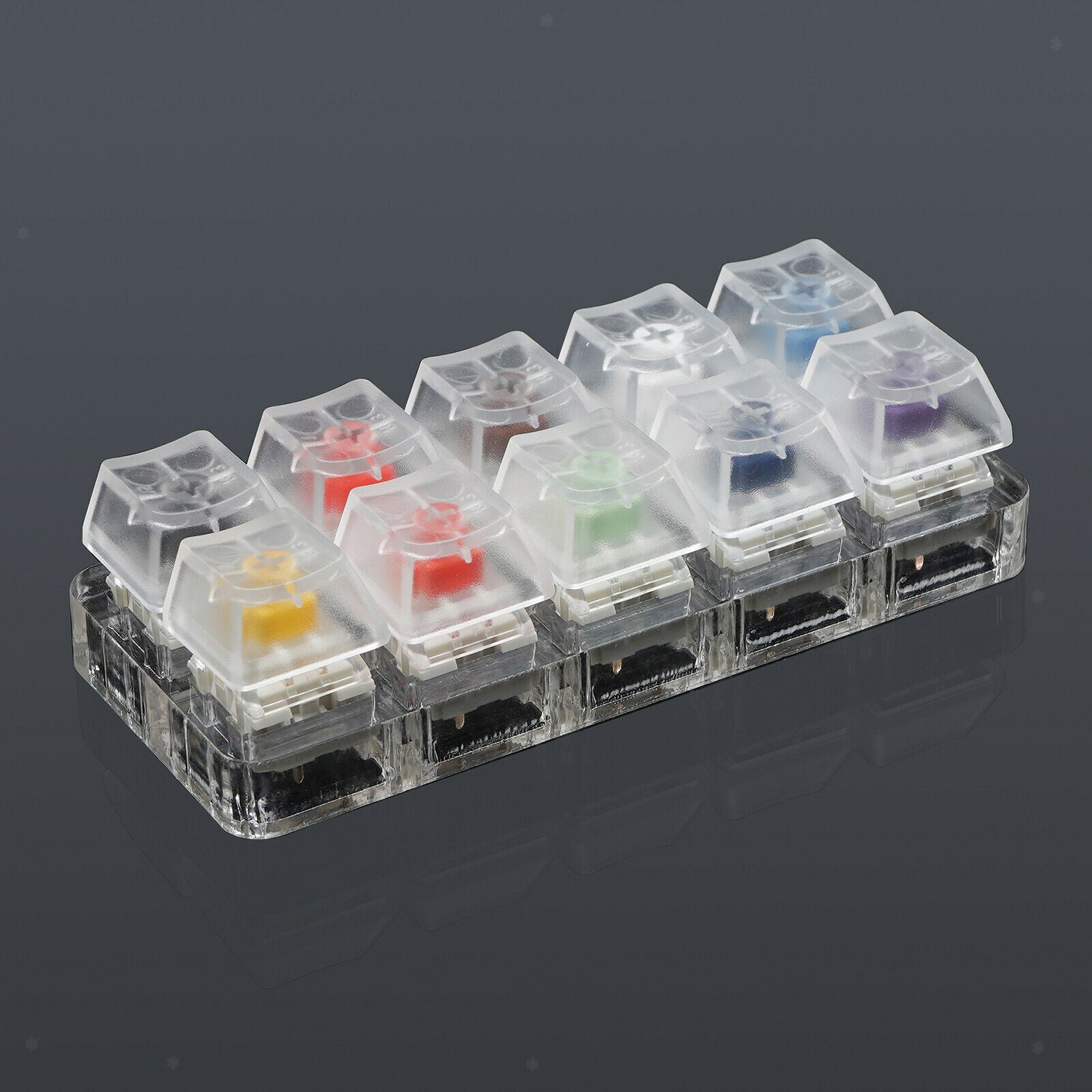 10 Keys Clear Mechanical Keyboard Switch Tester w/Acrylic Base for Kailh BOX