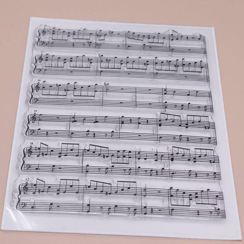 DIY Crafts Music Backdrop Scrapbooking Mould Silicone Clear Stamp for Paper Card
