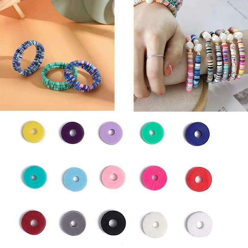 15Grids Round Clay Beads DIY Earring Necklace  Bracelets Bohemian Style