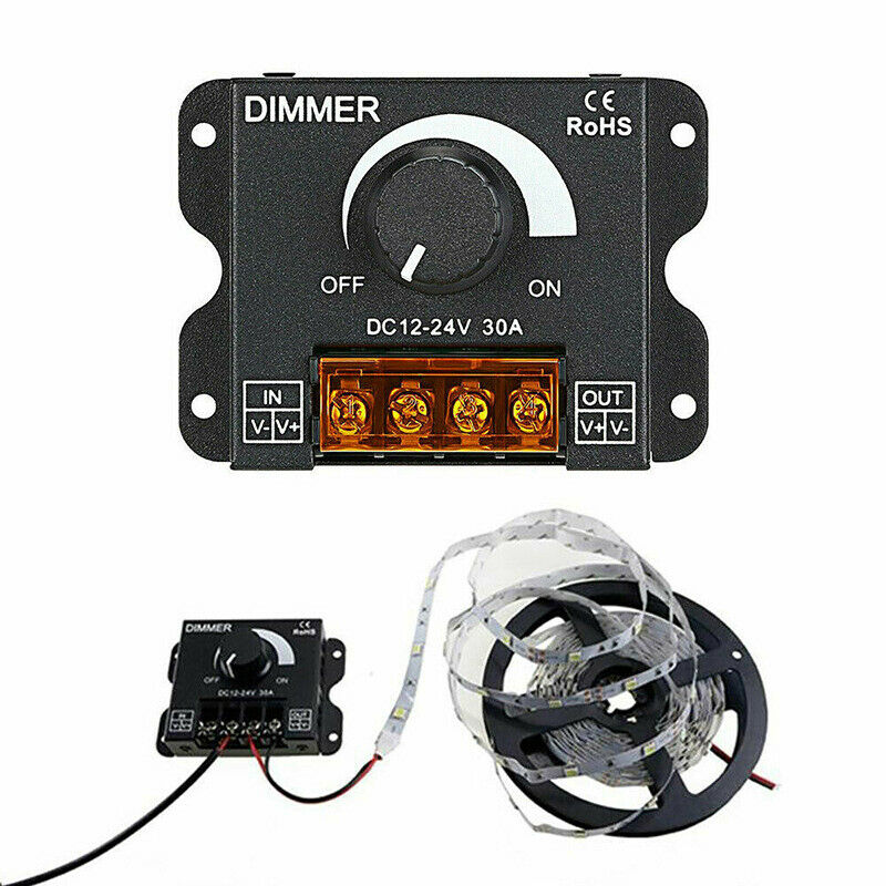 LED Light Adjuster DC 12-24V 30A/No Strobe with Knob Switch LED Light Bar BrM8O9