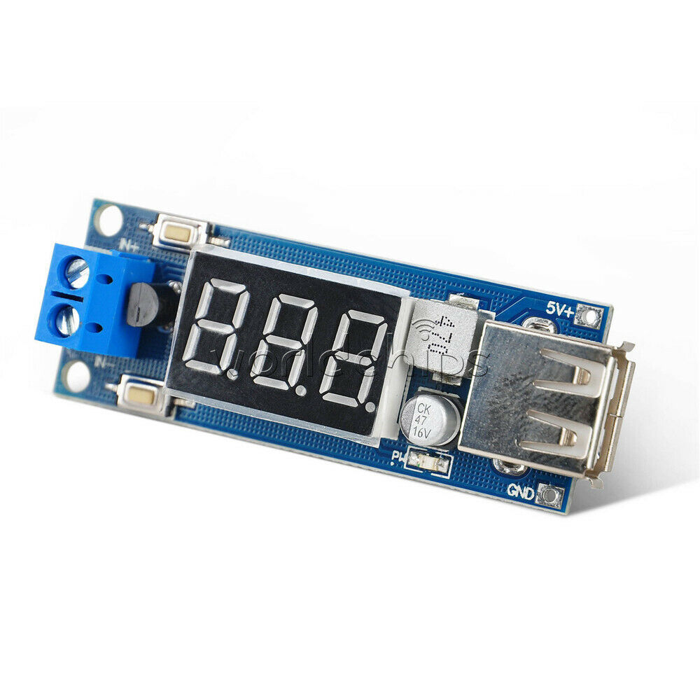2 in1 4.5-40V DC To 5V 2A USB Charger DC-DC Step-Down Converter Voltmeter Module