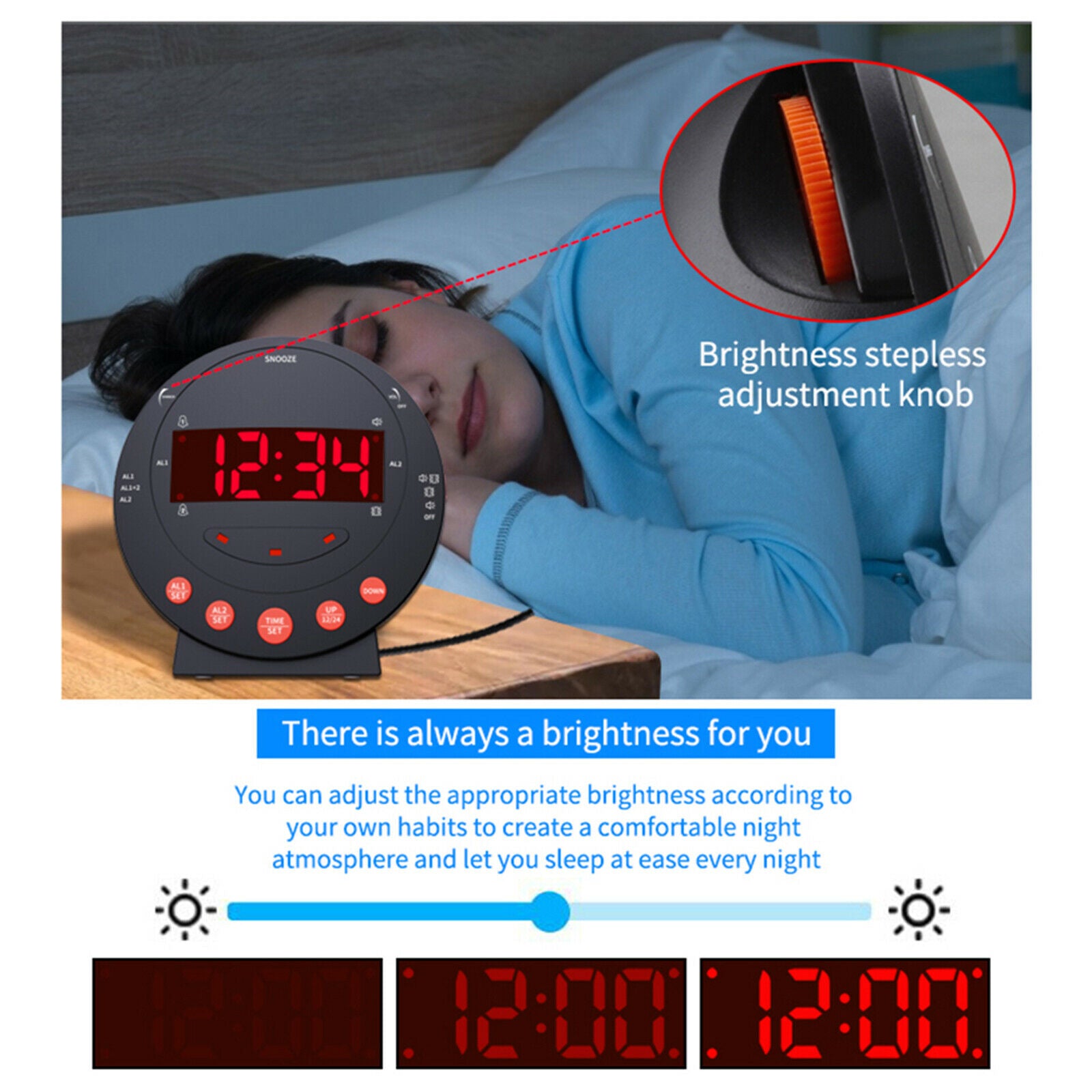 Loud Digital Alarm Clock w/ Super Bed Shaker Vibrating for Heavy Sleepers Deaf @