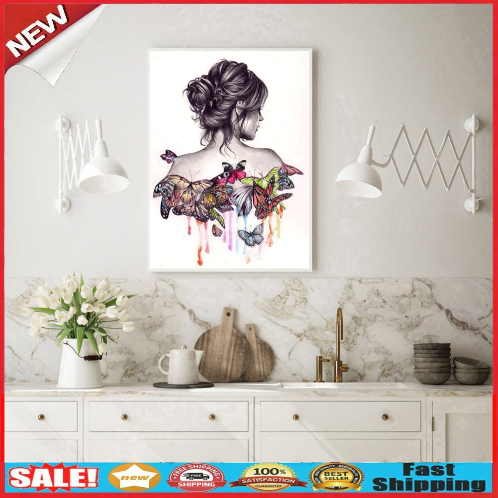5D DIY Woman Back Full Square Drill Diamond Painting Needlework Decor Gifts @