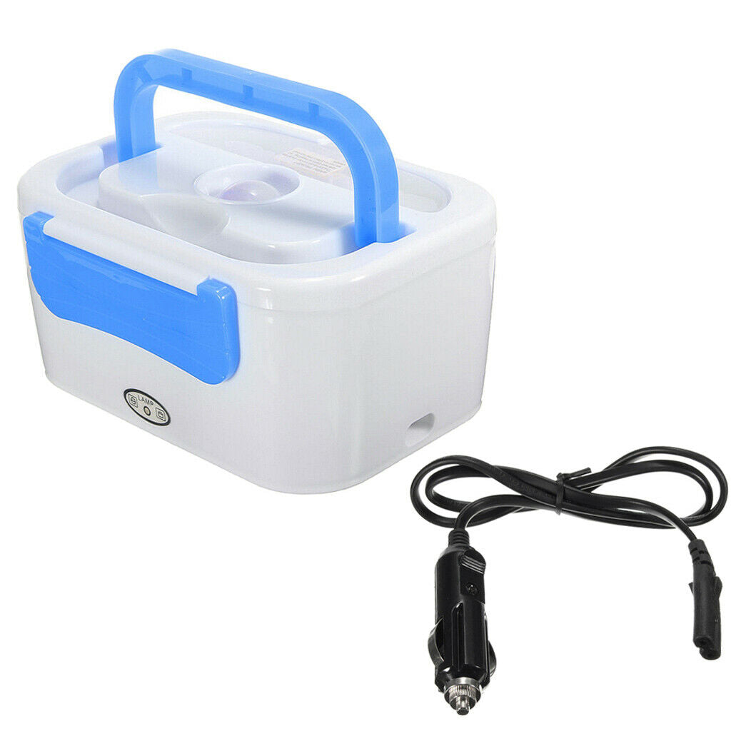 Blue Electric Heated Portable Compact FOOD WARMER Lunch Bento Box 45W