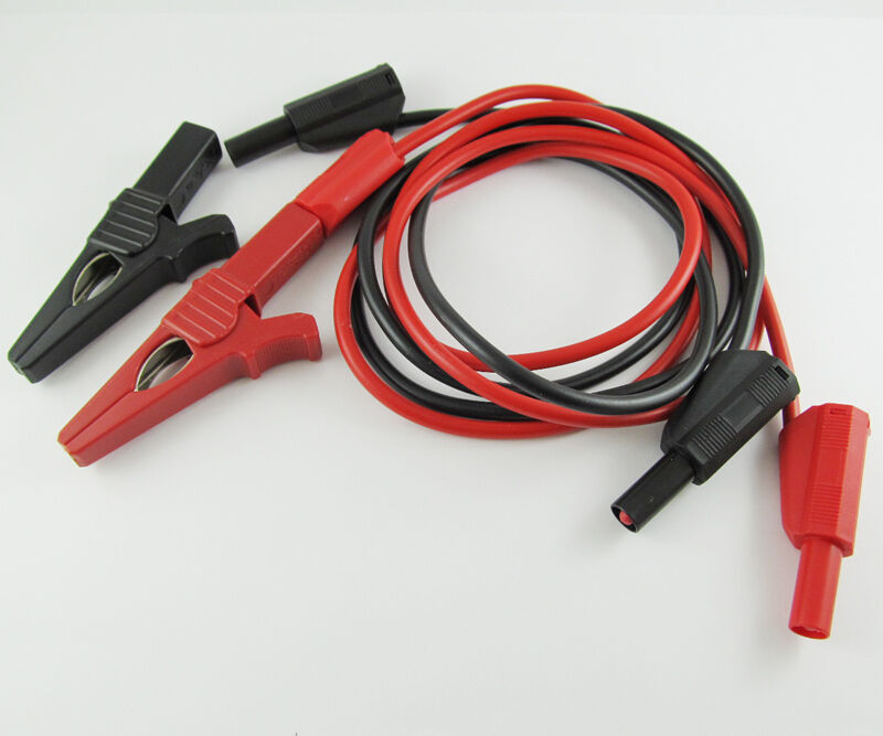 2set Alligator Kelvin Test Clip on Silicon Test Cable Full Insulated Banana Plug