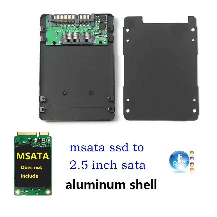 mSATA SSD to 2.5 inch SATA 3 Adapter Card with 7mm Aluminium Thickness Case