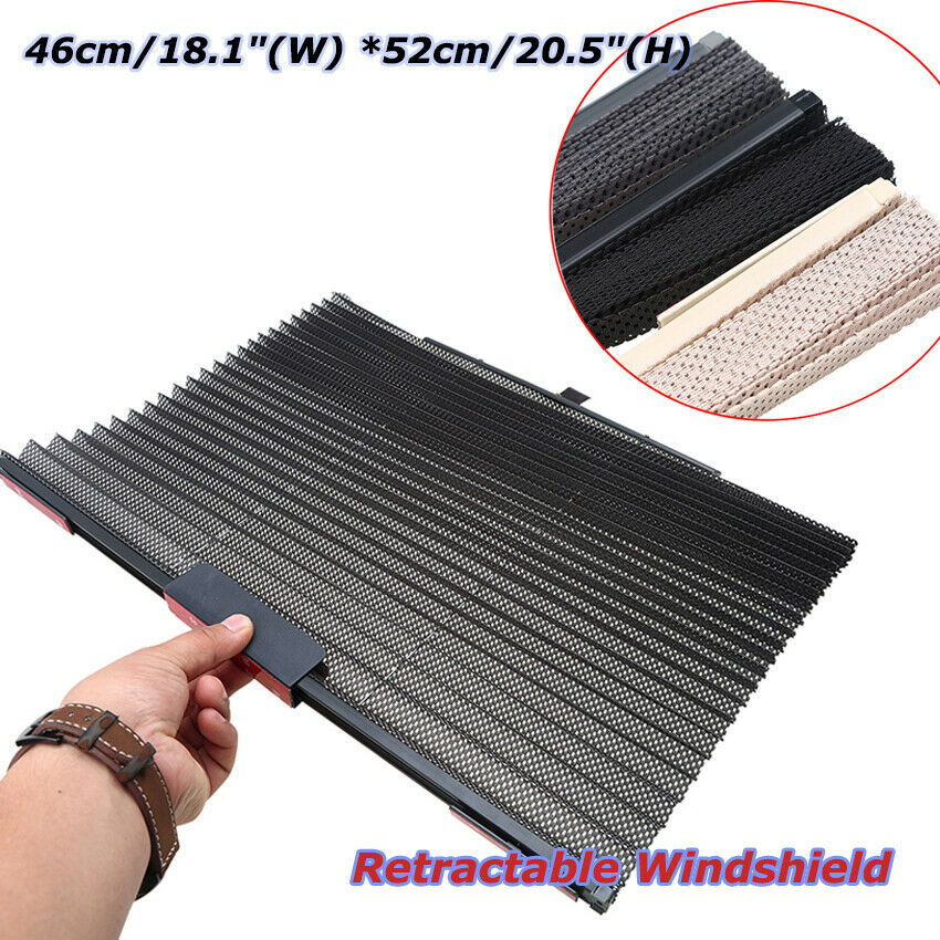 Car Folding Side Window Windshield Sun Shade Visor Valance UV Protect Black
