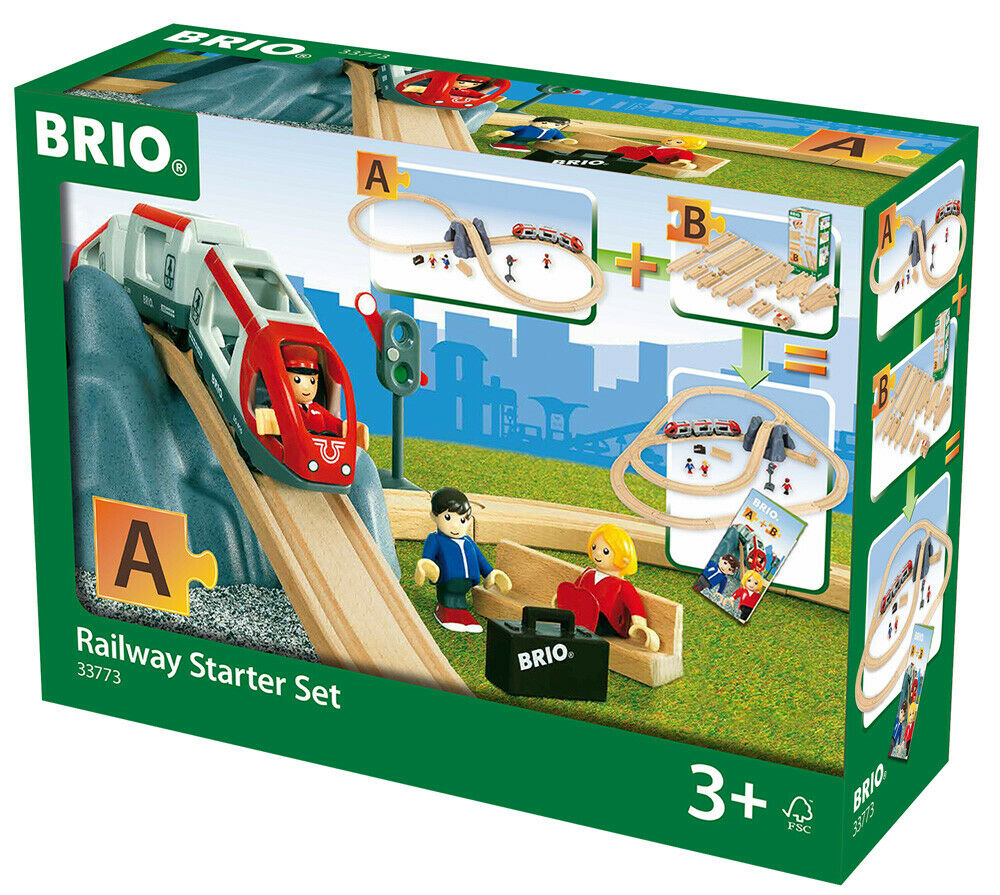 33773 BRIO Wooden Train Railway Starter Set (Pack A) Age 3 Years+
