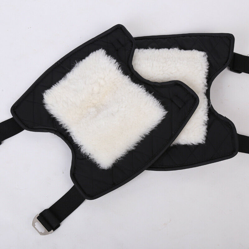 Sheepskin Wool Thermal Knee Joints Warmers Flexible PU Winter Pads Protector New