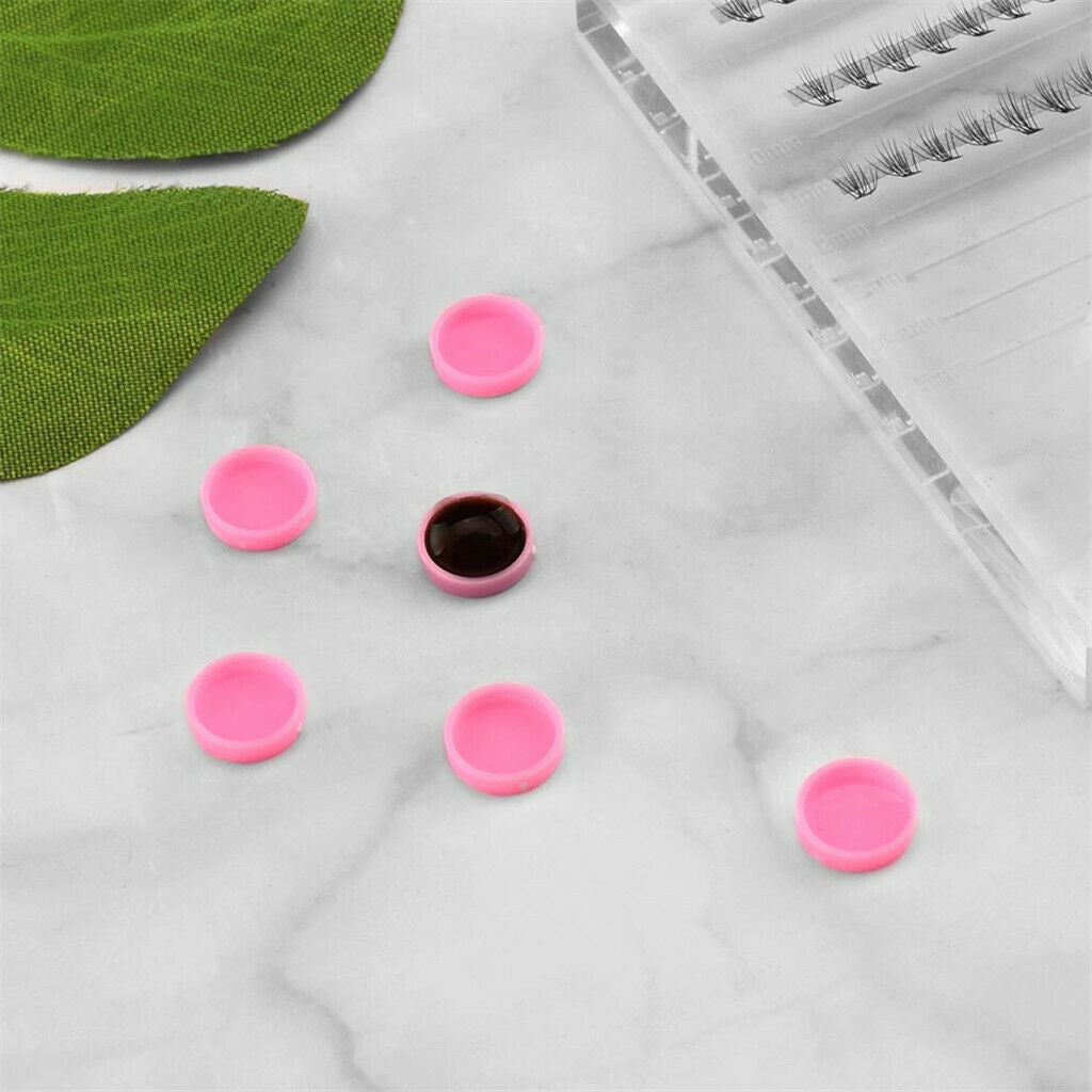 100x Disposable Glue Remover Delay Holder Permanent Makeup Ink Cups Caps 1cm