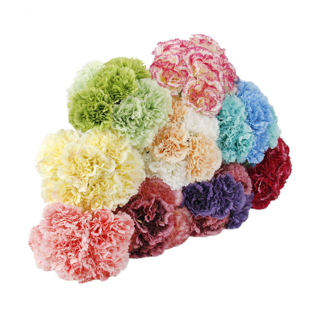 Bunch Artificial Silk Flower 6 Single Carnation For Bouquet Wedding Decor #9