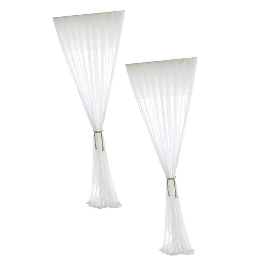 2 Pcs ElÃ© White Chiffon Slot Top Curtain Bedroom Window Panel 55x94 Inches