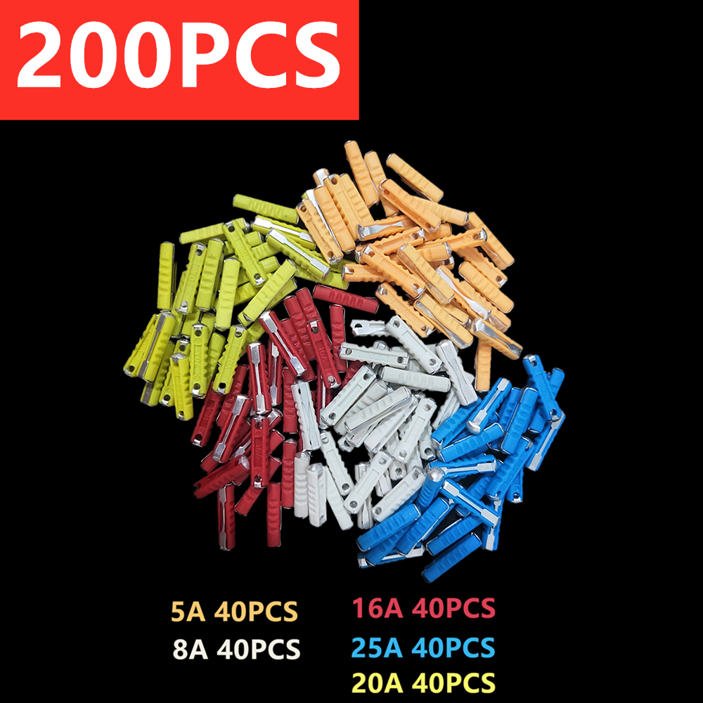 200Pcs Continental Ceramic Car Fuse Torpedo Bullet Classic Car Fuses Set