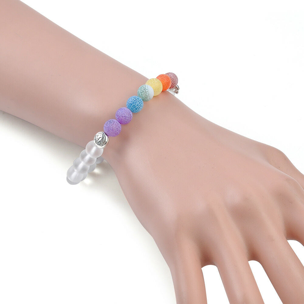 7 Chakra Elephant Charm Beaded Healthy Mala Beads Yoga Energy Bracelet Jewelry