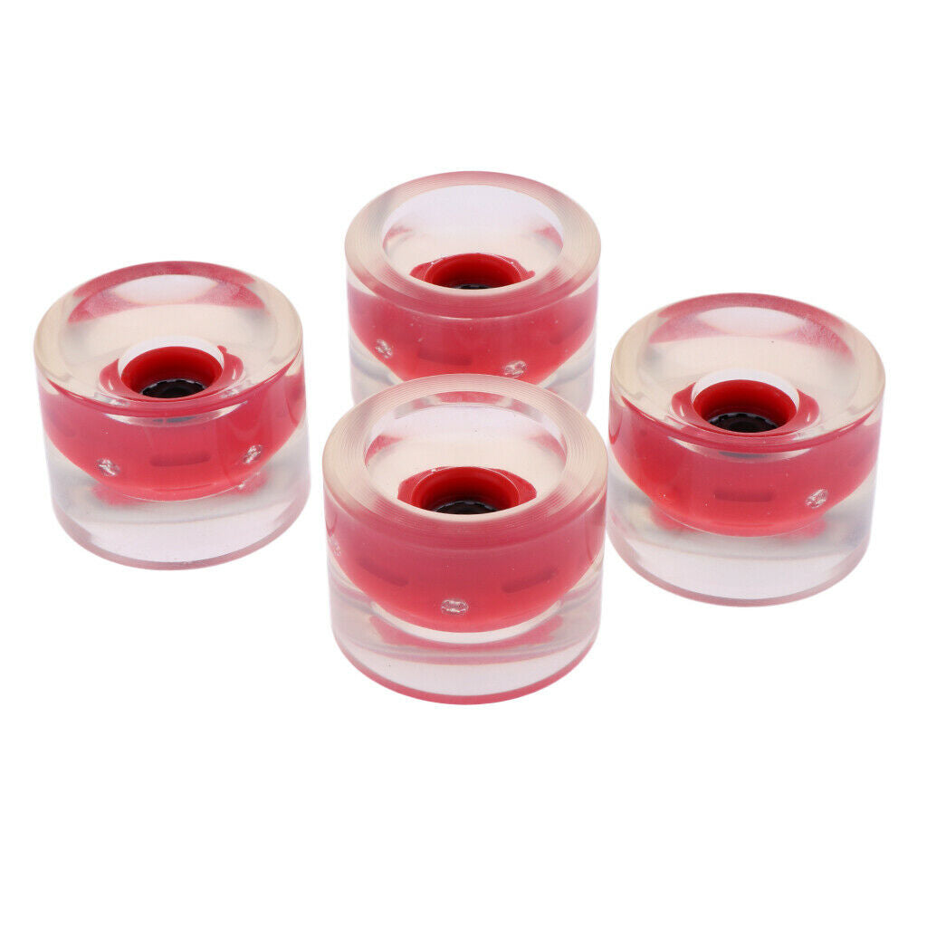 4PCS Replacement Longboard Skateboard Cruiser Light Up Wheels 70mm 78a Red