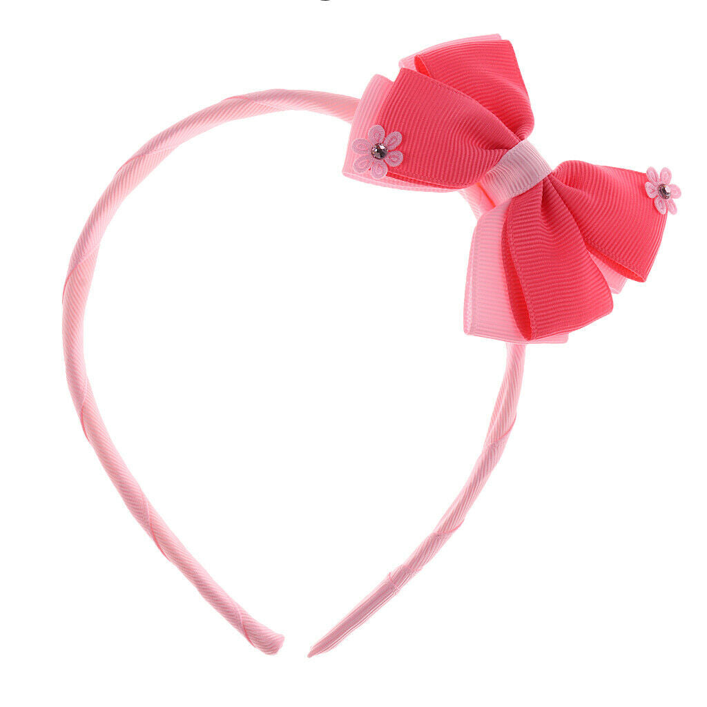 5 Pcs Baby Girls Hair Bow Elastic Ties Ponytail Holders Hair Bands Pink Set