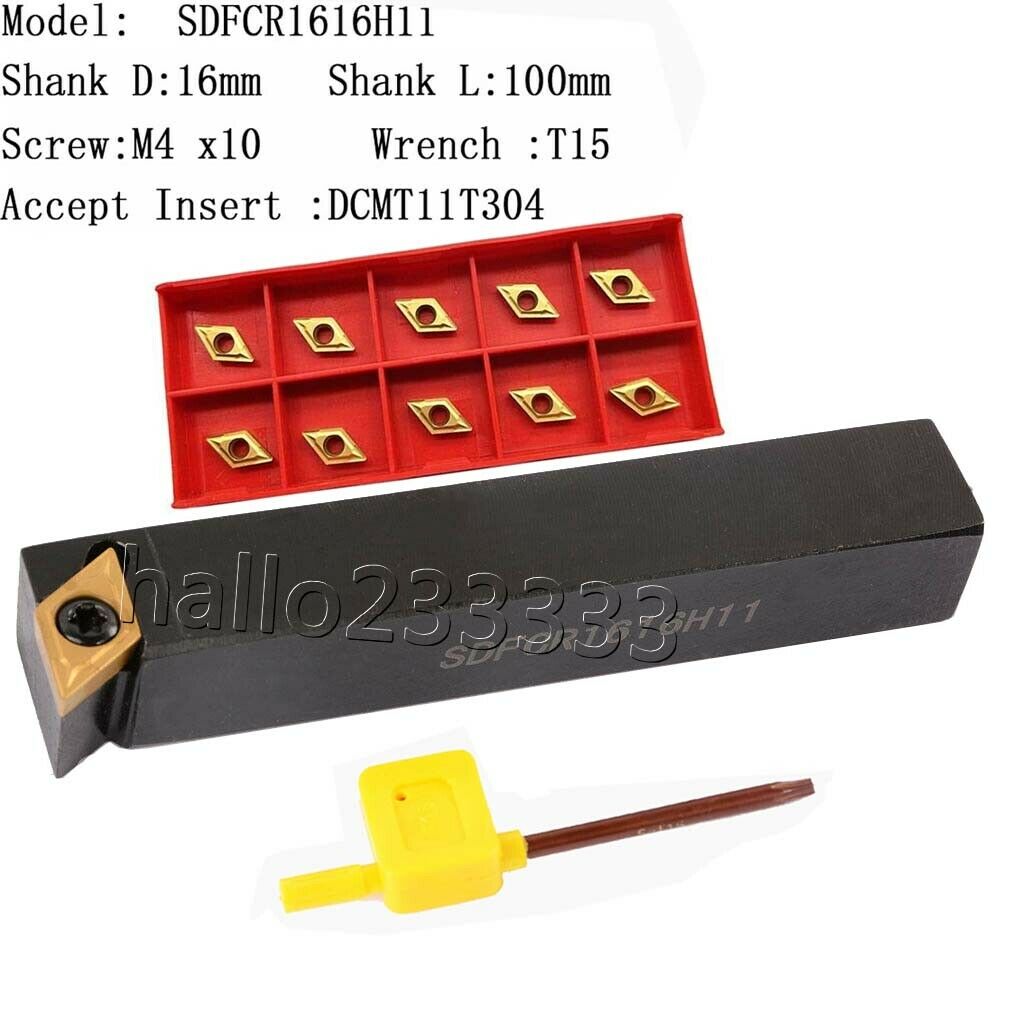 SDFCR1616H11 CNC Lathe External Turning Tool Holder+DCMT11T304 BP010 inserts
