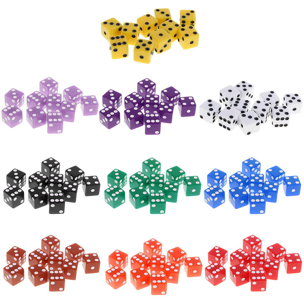 10 Piece Digital D6 Dice Playing Games Set for D&D MultiColor Light Purple