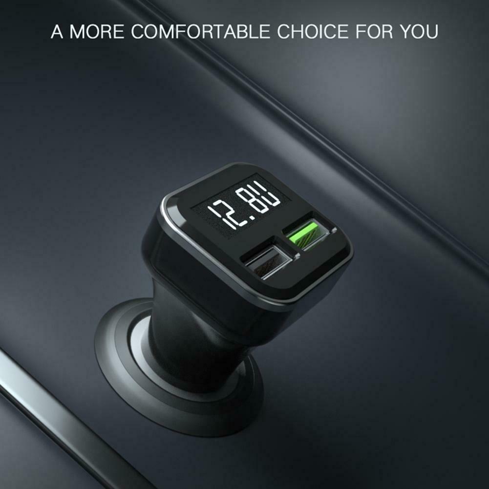 Digital LCD Display Dual USB Car Charger 3.0A Fast Charging Power Adapter @