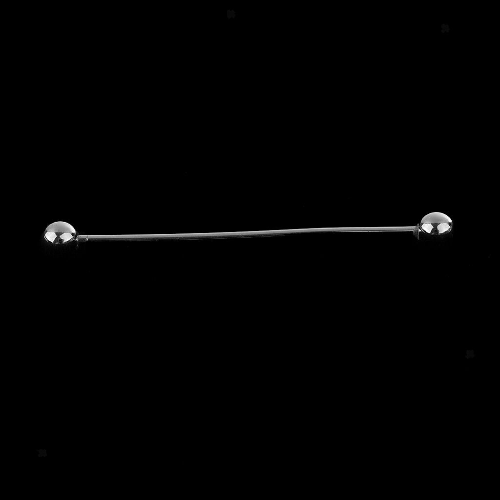 2 Pieces Skinny Pin Round Barbell Collar Tie Clip Clasp Bar Necktie Tie Pin