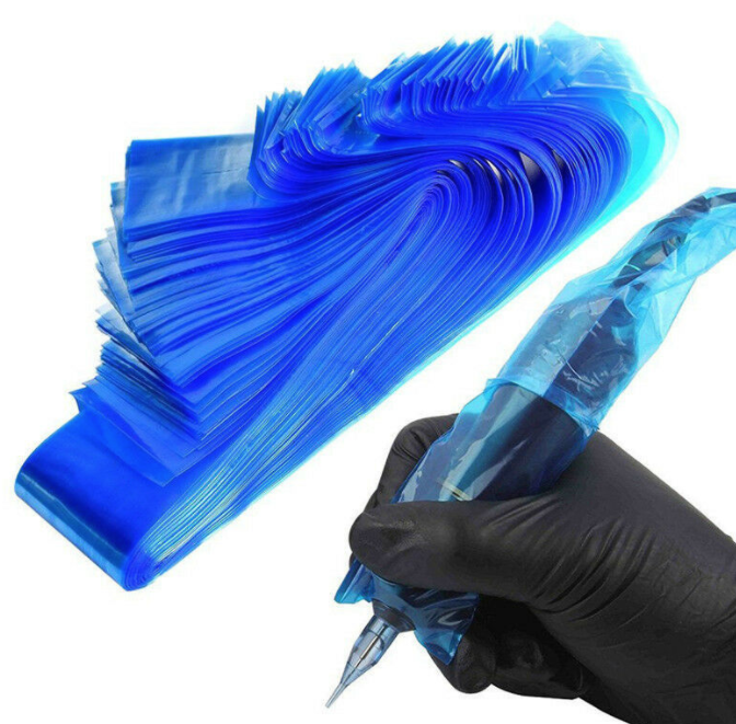 100pcs Disposable Tattoo Machine Bags Grip Sleeves Cover Bag Supplies