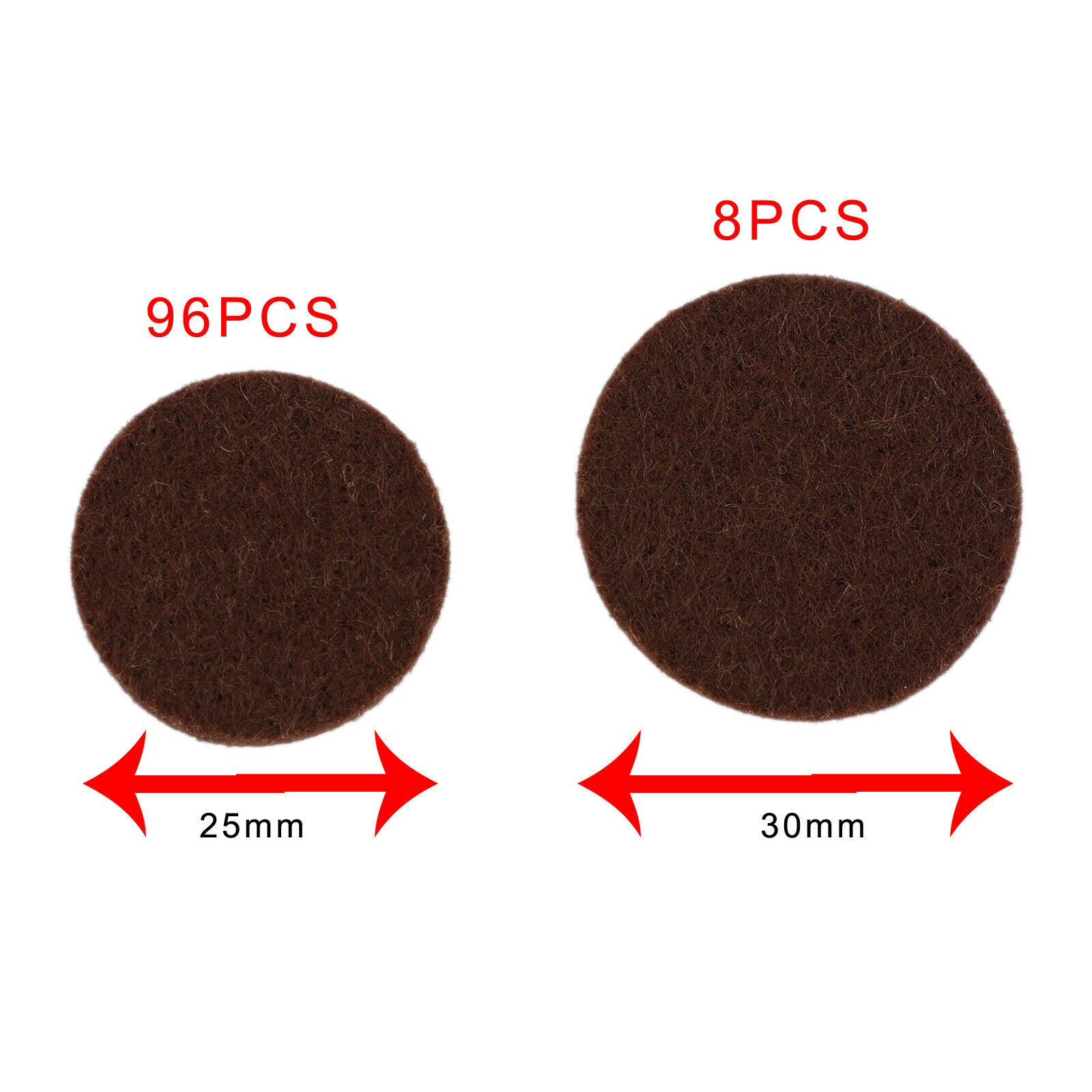 104Pcs Furniture Pads Chair Leg Floor Protectors Felt Pads Hardwood Floors Brown
