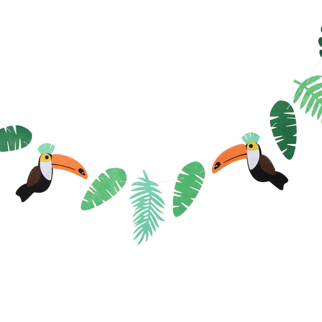Hawaiian Banner Toucan Leaves Flower Luau Party Decor Photo Prop