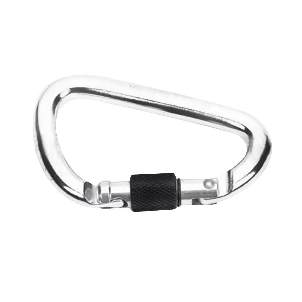 22KN Aluminum Outdoor Rock Climbing Rappelling Screw Lock Carabiner Hook