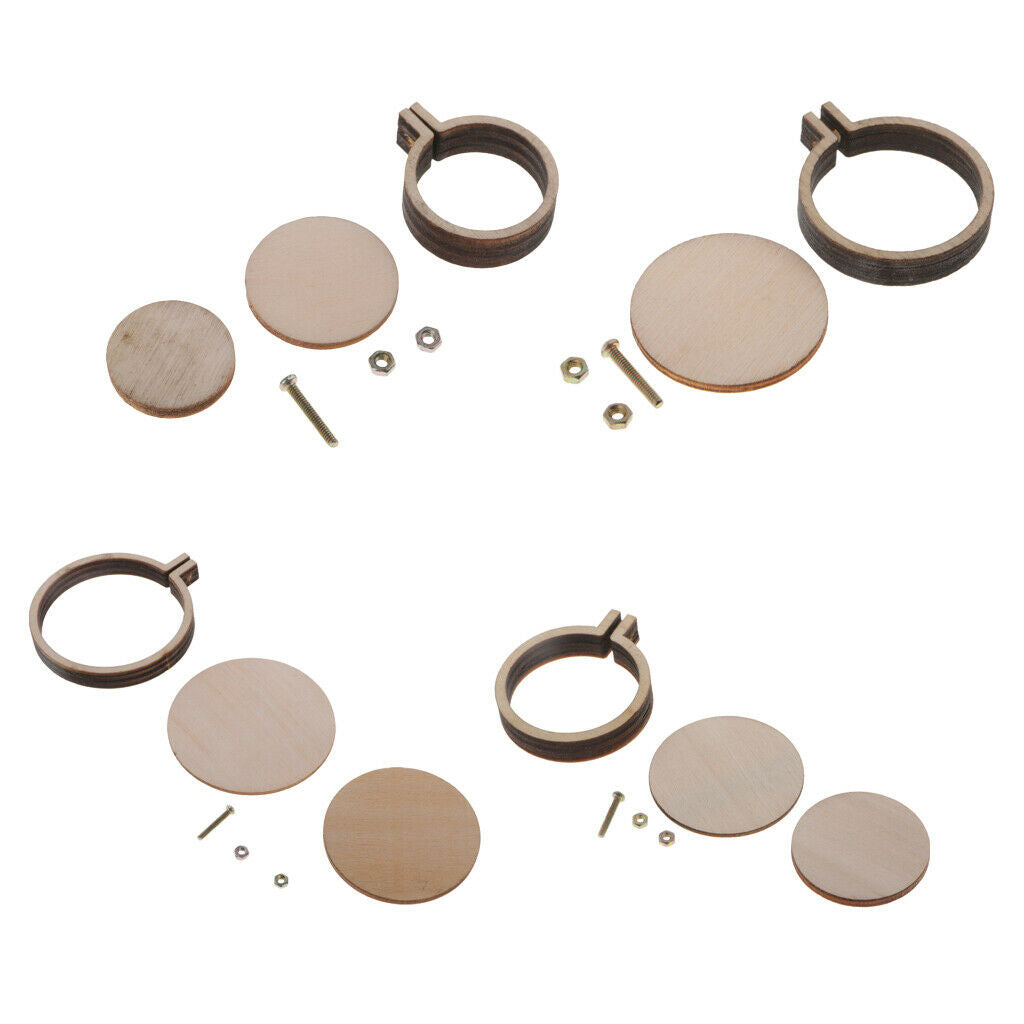 70Pcs Mini Wooden Embroidery Hoop Frames Embroidery Hoop Sewing Crafts 20mm
