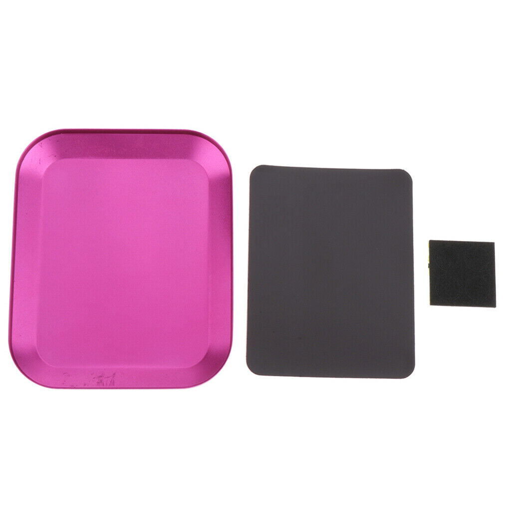 Aluminium Alloy Magnetic Screw Tray Plate for RC Car Repair Tools Rose Red