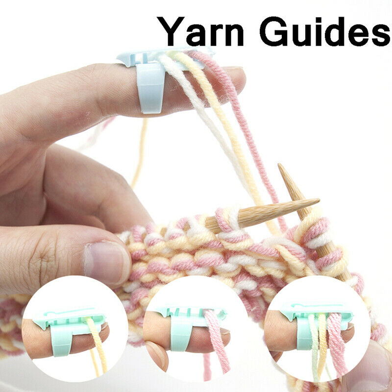 4Pcs Finger Splitter Sweater Wool Knitting Tool 4 Yarn Guide Thimble SewingB Lt