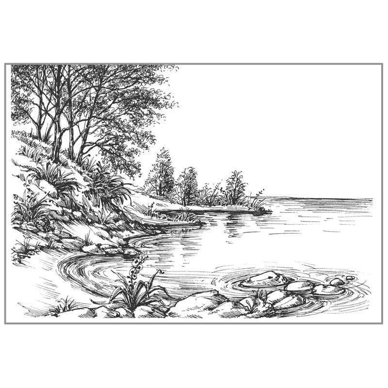 River Bank Lake DIY Silicone Clear Stamp Seal Scrapbook Embossing Album Decor