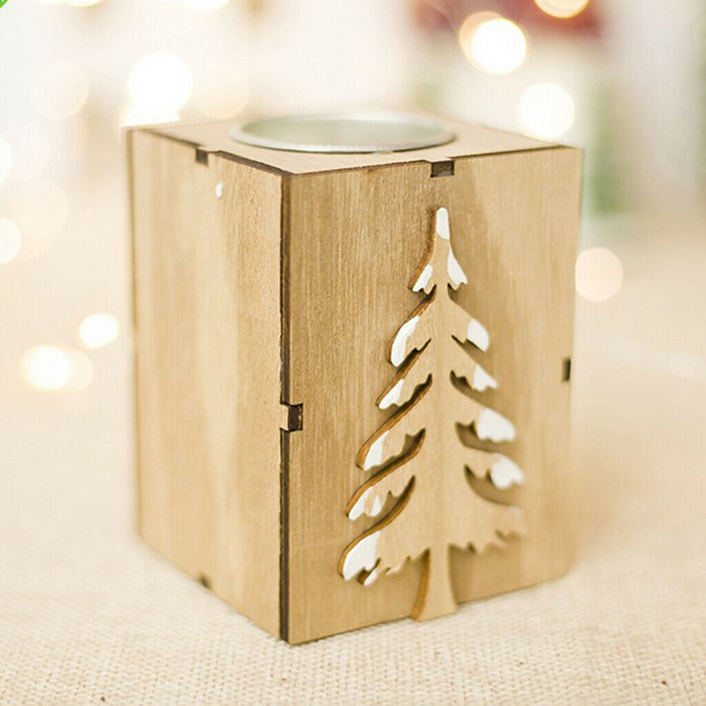 Wooden Candle Holder Tea Light Holder for Christmas Decoration Tree