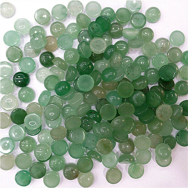 100Pcs 8mm Wholesale Natural Green Aventurine Round Cab Cabochon DIY HH7058