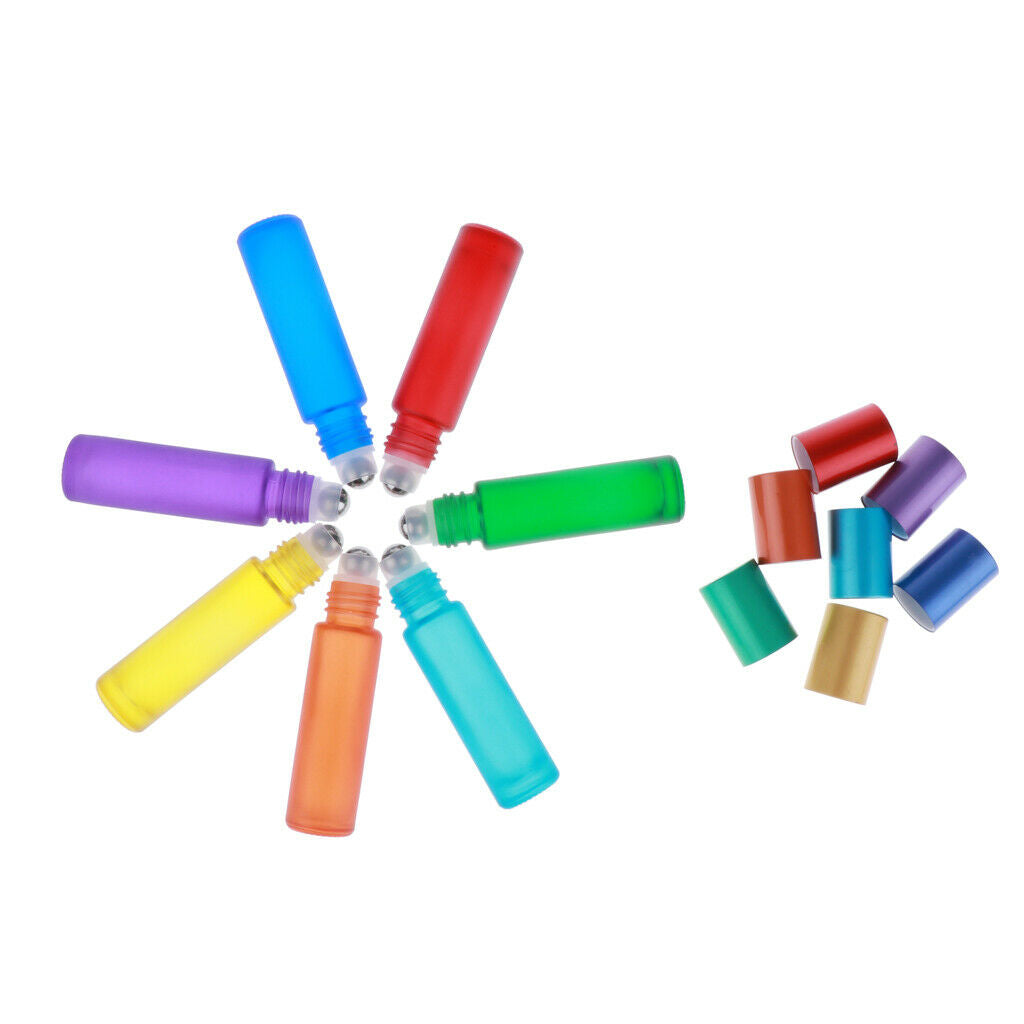 7x Empty Perfume Roller Ball Bottle Container Refillable Essential Oil Case