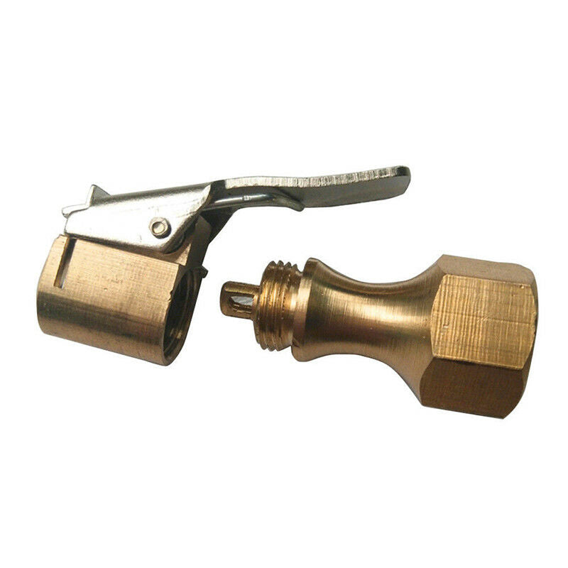 Straight Brass Car Tire Inflator Valve Stem Connector Air Chuck Lock On Cl.l8