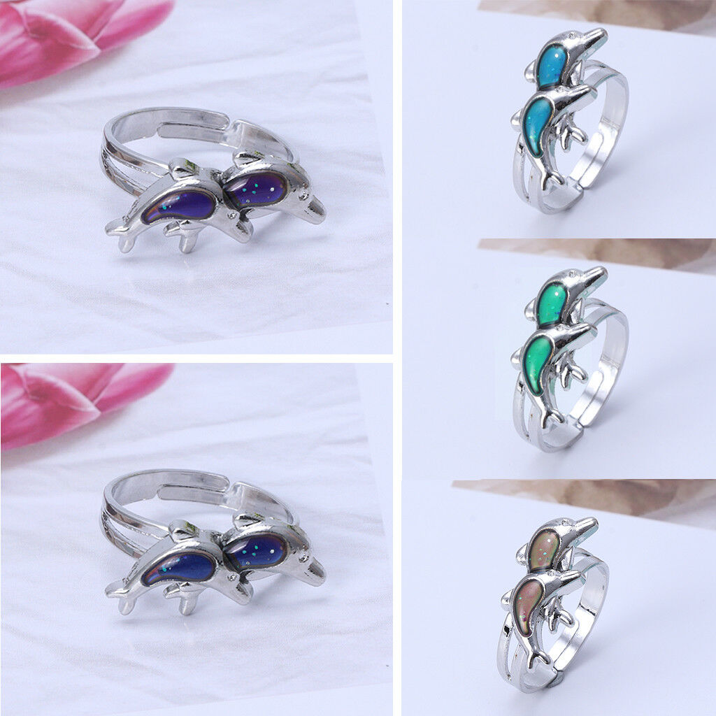 Jump Dolphin Color Change Mood Ring Feeling EmotionTemperature Rings Women