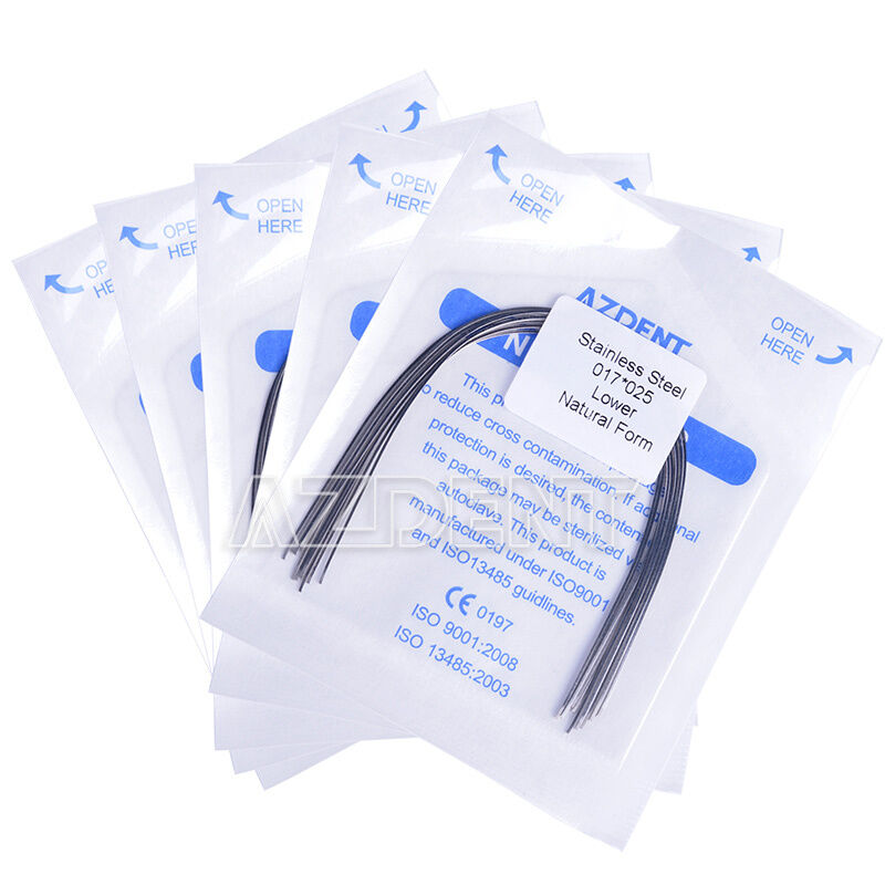 100X Dental Stainless Steel Rectangular Arch Wires 17X25 Lower  Natural Form